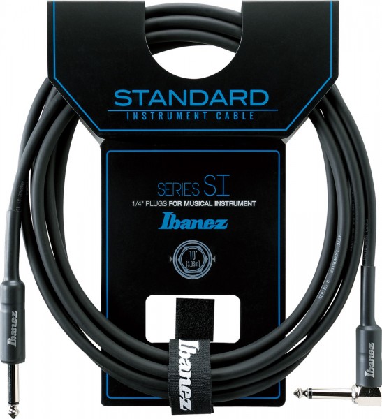 IBANEZ SI Serie (Standard) Instrumentenkabel - Gerade & abgewinkelter Stecker - Klinke - Klinke, Schwarz - 3,05 m / 10 ft (SI10L)