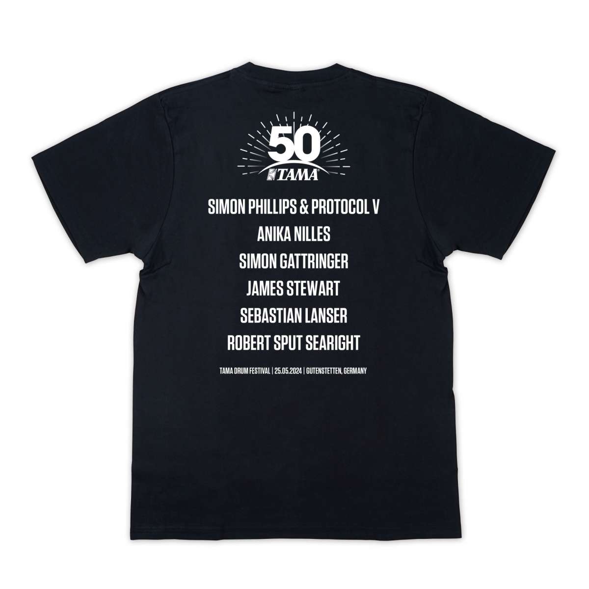 TAMA Drum Festival 2024 50th Anniversary T-Shirt - Black - XL (TDFT24) | T- Shirts | Merchandise | Tama | MEINL Shop