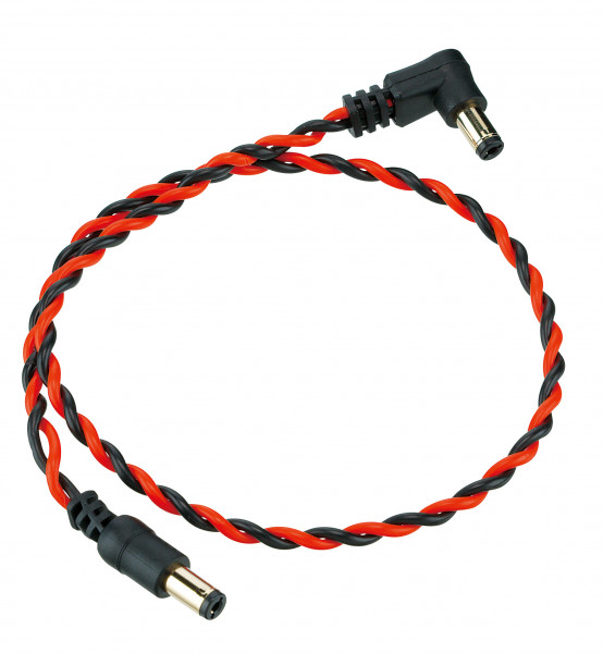 IBANEZ Twisted DC Cable Black & Neon Red, Length: 16" Straight & Angled Plug (DCT16-BNR)