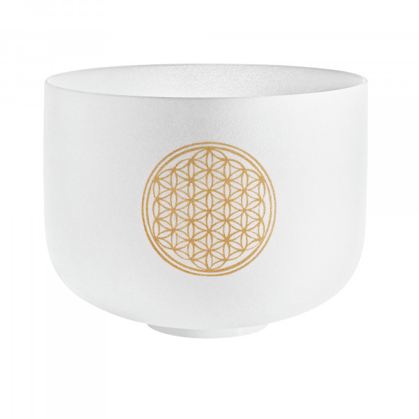 MEINL Sonic Energy 10" white-frosted Crystal Singing Bowl Flower of Life 128 Hz (PCSB10FOL)