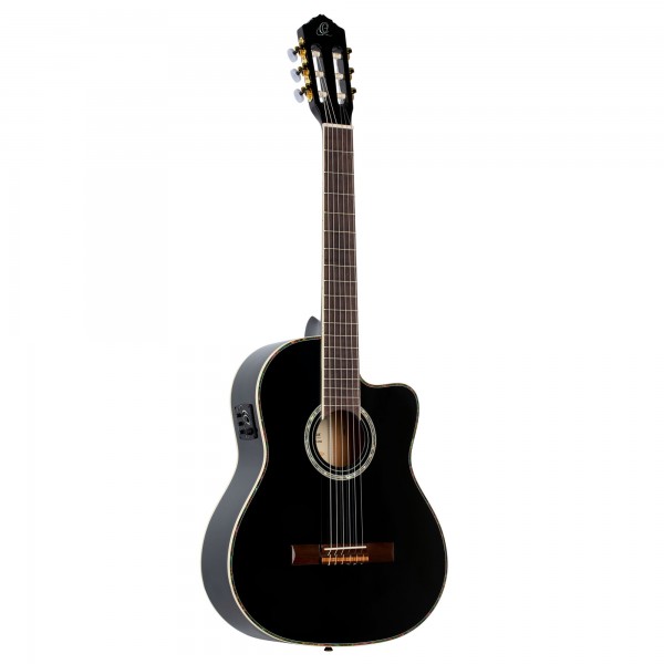 ORTEGA Family Series Pro 4/4 Classical Guitar 6 String - Solid Spruce / Mahogany Black + Gig Bag (RCE141BK)