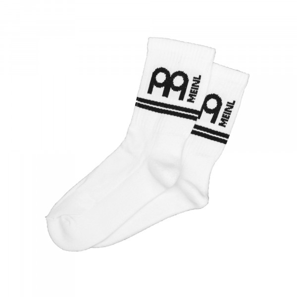 MEINL Socken weiß mit schwarzem Logo - 1 Paar - Größe 35-39 (MEI-SOCKS-WHS)