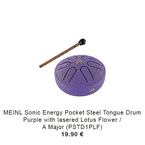 MEINL Sonic Energy Pocket Steel Tongue Drum A Major, 6 Notes - Purple, Lotus Flower / 3"/7,6 cm (PSTD1PLF) 