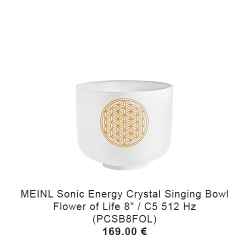 MEINL Sonic Energy Crystal Singing Bowl, Flower of Life 128 Hz, 8" / 20 cm (PCSB8FOL) 