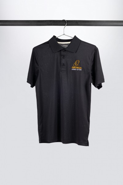 ORTEGA Golf Polo Shirt, Black, embroidered (OPOLO-DLX)