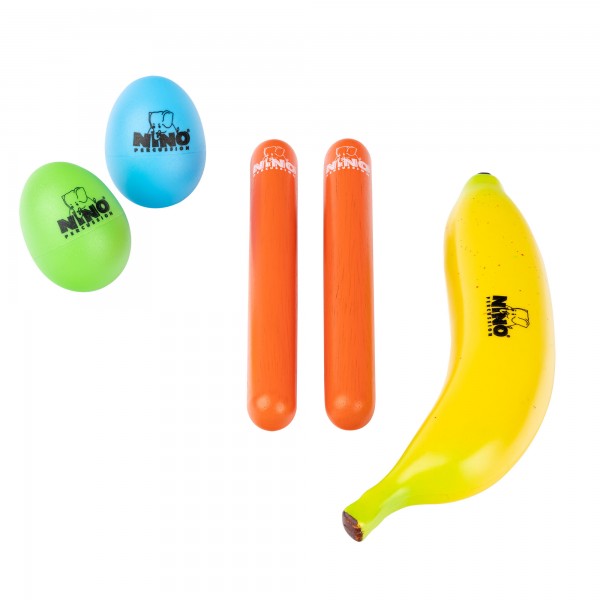 NINO Percussion Rhythmus Set für Kinder - 4 teilig (NINOSET7)