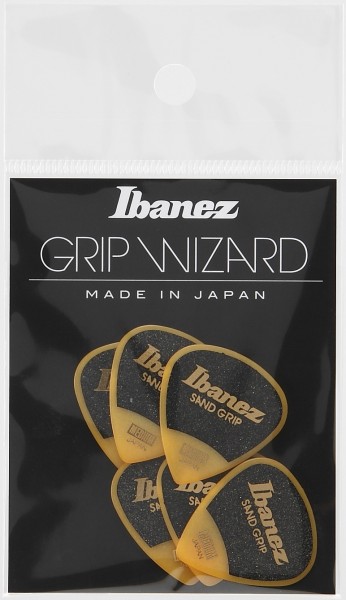 IBANEZ Grip Wizard Series Sand Grip Flat Picks - 6 pcs (PPA16MSG-YE)