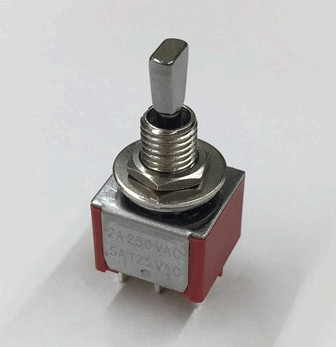 IBANEZ Mini Toggle Switch 3 Wege für Tri-sound On/On/On - Nickel mit Nickel Unterlegscheibe und Mutter (3SWN3N001-N)