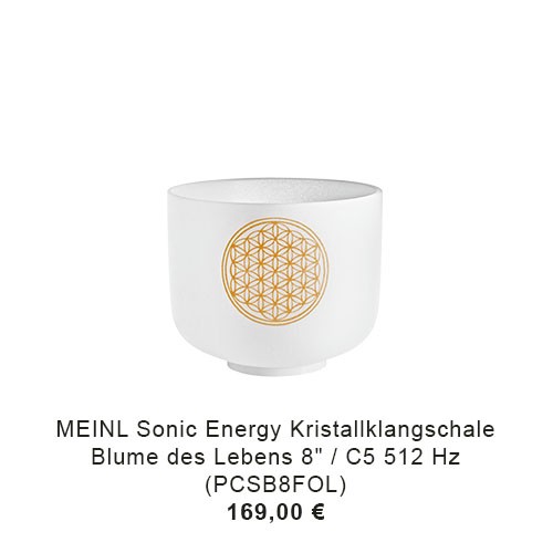  MEINL Sonic Energy Crystal Singing Bowl, Blume des Lebens 128 Hz, 8" / 20 cm (PCSB8FOL)