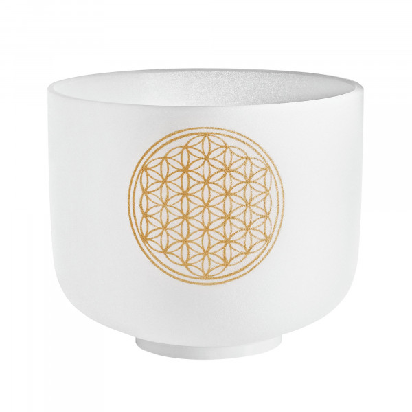 MEINL Sonic Energy 8" white-frosted Crystal Singing Bowl Flower of Life 128 Hz (PCSB8FOL)