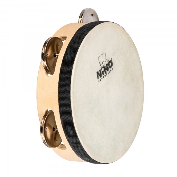 NINO Percussion Single Row Headed Wood Tambourine - 6” Natural (NINO942)