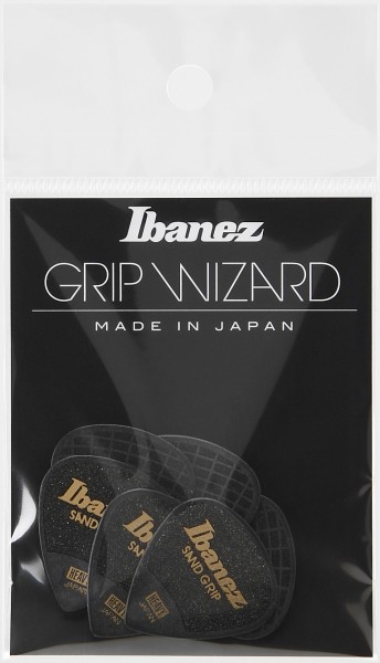 IBANEZ Grip Wizard Series Sand Grip Flat Picks - 6 pcs (PPA16HSG-BK)