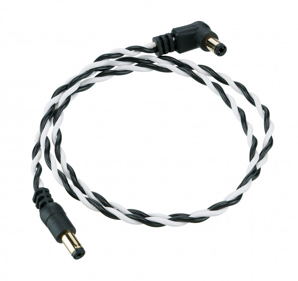 IBANEZ Verdrilltes DC-Kabel Schwarz-Weiß, Länge: 24“ Gerader und gewinkelter Stecker (DCT24-BWH)