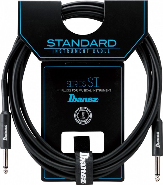 IBANEZ Guitar Instrument Cable - SI Series (Standard) - 2 Straight Plugs - Male - Male, Black - 3,05 m / 10 ft (SI10)