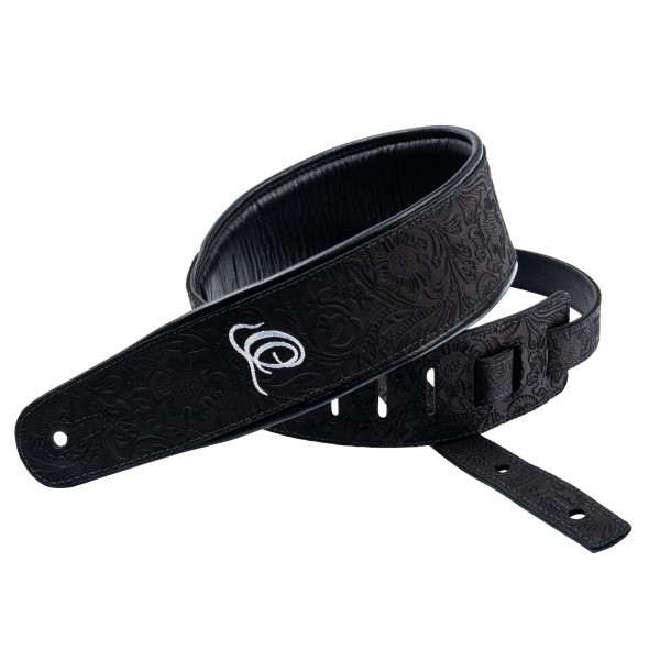 ORTEGA Genuine-Leather Guitar-Strap - Byzantine Black (OSBY-1)