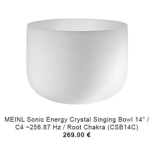 MEINL Sonic Energy Crystal Singing Bowl - white-frosted, 14" / 35 cm diameter, Note C4, Root Chakra (CSB14C) 