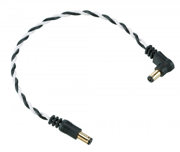 IBANEZ Twisted DC Cable Black & White, Length: 8" Straight & Angled Plug (DCT08-BWH)