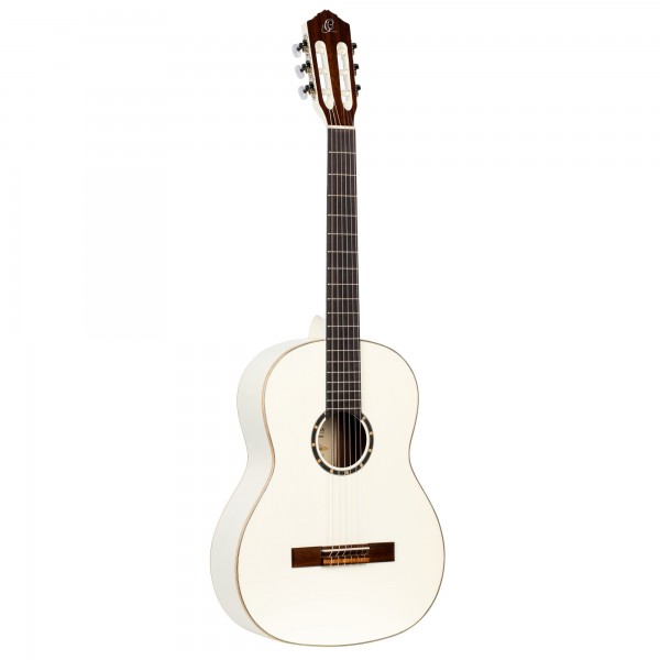 ORTEGA Family Series 4/4 Slim Neck Konzertgitarre 6 String - Weiß + Bag (R121SNWH)