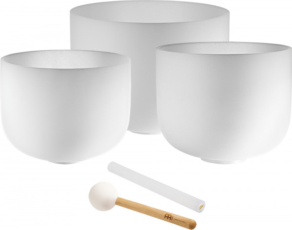 Meinl Sonic Energy 3-piece Crystal Singing Bowl Set, A4 / F4 / D4, 432 Hz (CSBSETAFD)