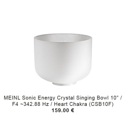 MEINL Sonic Energy Crystal Singing Bowl - white-frosted, 10" / 25 cm diameter, Note F4, Heart Chakra (CSB10F) 