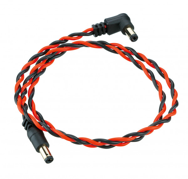 IBANEZ Twisted DC Cable Black & Neon Red, Length: 24" Straight & Angled Plug (DCT24-BNR)