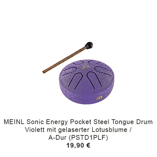 MEINL Sonic Energy Pocket Steel Tongue Drum A Dur, 6 Töne - Violett, Lotusblume / 3"/7,6 cm (PSTD1PLF)