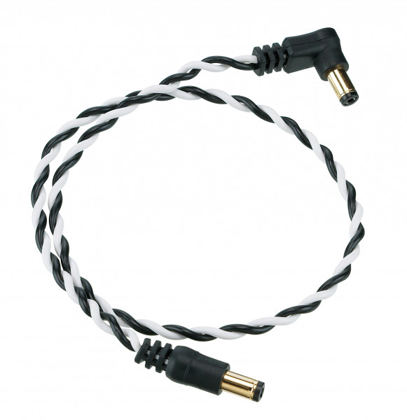 IBANEZ Twisted DC Cable Black & White, Length: 16" Straight & Angled Plug (DCT16-BWH)