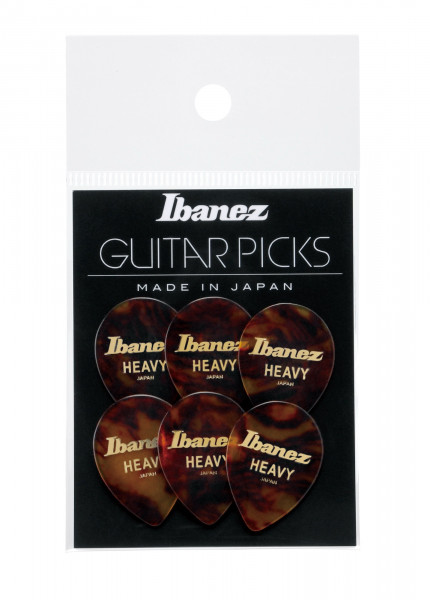 IBANEZ Celluloid Picks 6er Pack - Yellow Brown Marbled (PCE9H-SH)