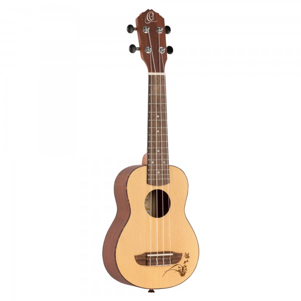 ORTEGA Bonfire Series Soprano Ukulele 4 String - Spruce/Sapele Natural (RU5-SO)