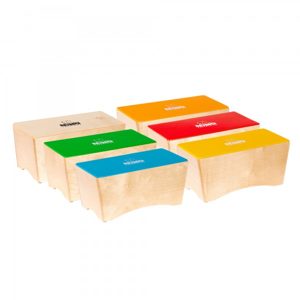 NINO Percussion Bongo Cajon Rhythmus Set fürs Klassenzimmer - 6 teilig (NINOSET931)