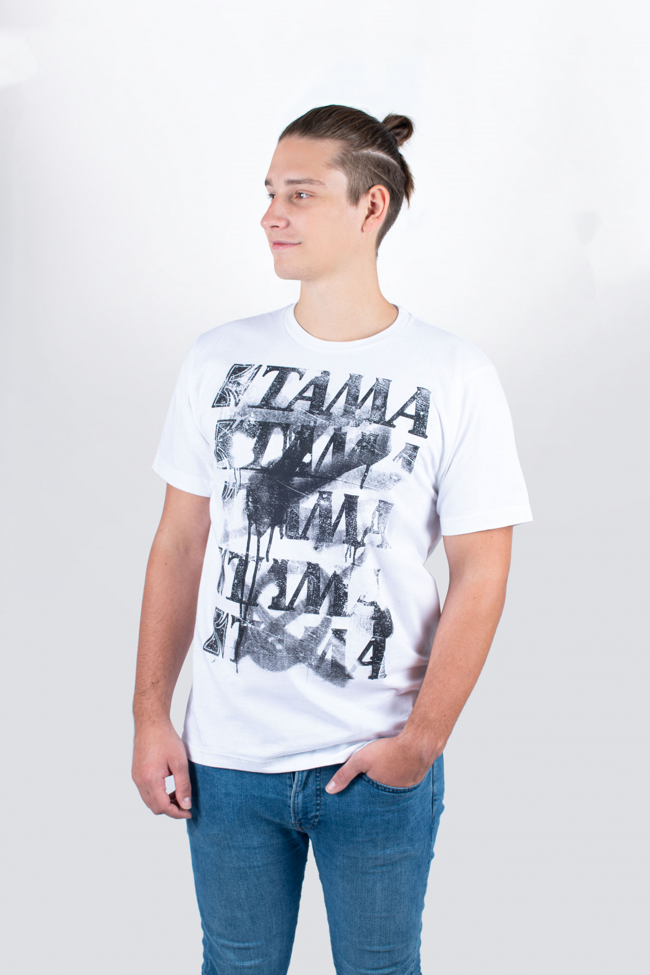 TAMA T-Shirt in weiß | Paint Shop Spray (TT10GHET) MEINL SALE | Frontprint mit