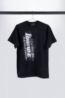 Ibanez T-Shirt in schwarz mit weißem "Spray" Logo Frontprint (IT12LG)