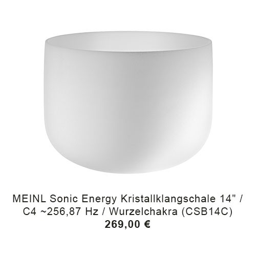 MEINL Sonic Energy Crystal Singing Bowl - white-frosted, 14" / 35 cm Durchmesser, Ton C4, Wurzelchakra (CSB14C) 